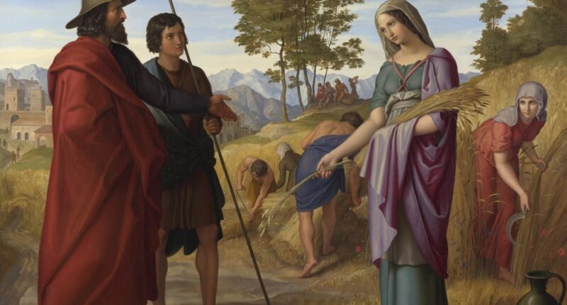 Pintura de Julius Schnorr von Carolsfeld (1828) mostrando Rute no campo de Boaz durante a colheita
